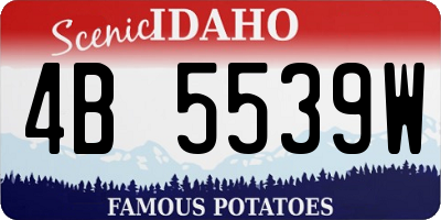 ID license plate 4B5539W