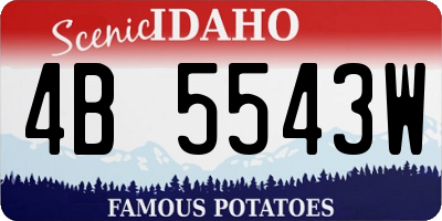ID license plate 4B5543W