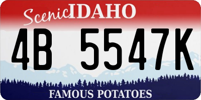ID license plate 4B5547K