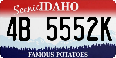 ID license plate 4B5552K