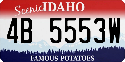 ID license plate 4B5553W