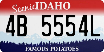 ID license plate 4B5554L