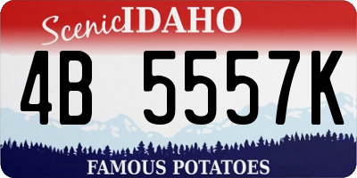 ID license plate 4B5557K