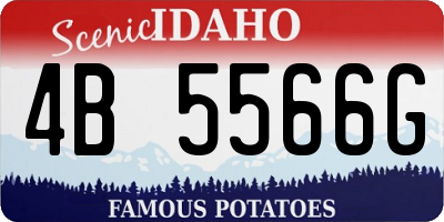 ID license plate 4B5566G