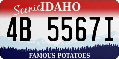ID license plate 4B5567I