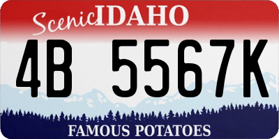 ID license plate 4B5567K