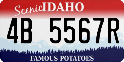 ID license plate 4B5567R