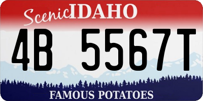 ID license plate 4B5567T
