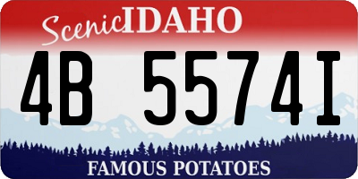 ID license plate 4B5574I