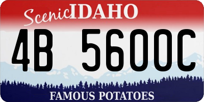ID license plate 4B5600C