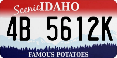 ID license plate 4B5612K