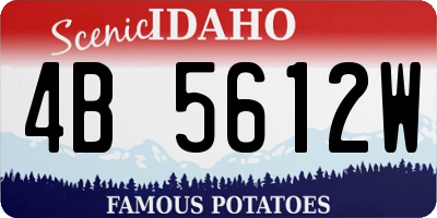 ID license plate 4B5612W