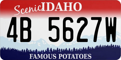 ID license plate 4B5627W