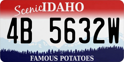 ID license plate 4B5632W