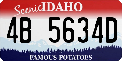 ID license plate 4B5634D