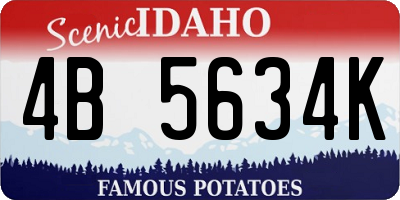 ID license plate 4B5634K