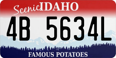 ID license plate 4B5634L