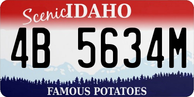 ID license plate 4B5634M