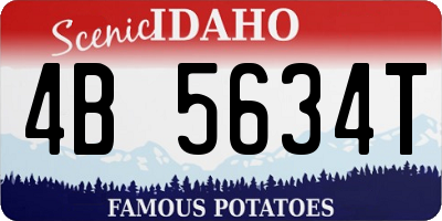 ID license plate 4B5634T
