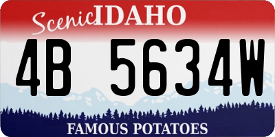 ID license plate 4B5634W