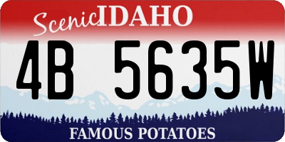 ID license plate 4B5635W