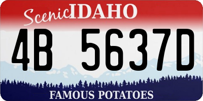 ID license plate 4B5637D