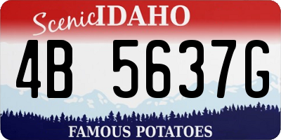 ID license plate 4B5637G