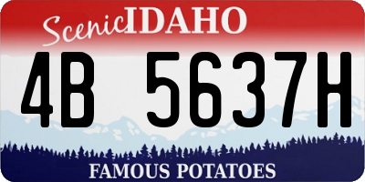 ID license plate 4B5637H