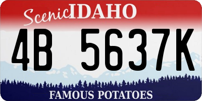 ID license plate 4B5637K