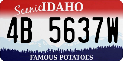 ID license plate 4B5637W