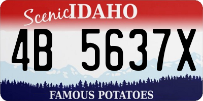 ID license plate 4B5637X