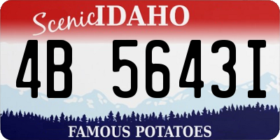 ID license plate 4B5643I