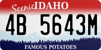 ID license plate 4B5643M