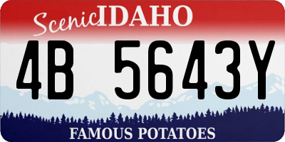 ID license plate 4B5643Y