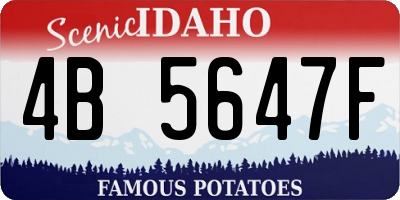 ID license plate 4B5647F