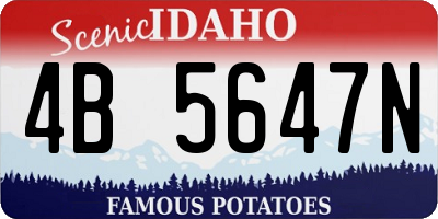 ID license plate 4B5647N