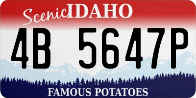 ID license plate 4B5647P