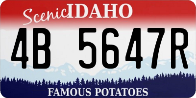 ID license plate 4B5647R