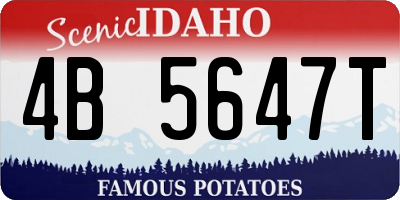 ID license plate 4B5647T