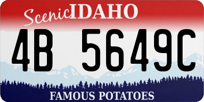 ID license plate 4B5649C