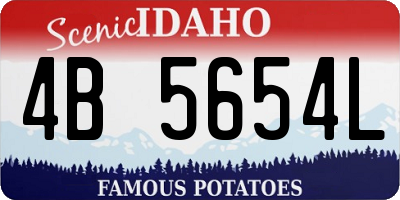 ID license plate 4B5654L