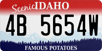 ID license plate 4B5654W