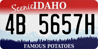 ID license plate 4B5657H