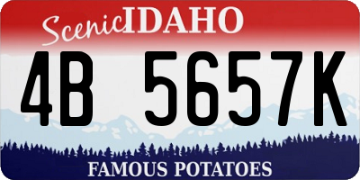 ID license plate 4B5657K