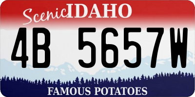 ID license plate 4B5657W