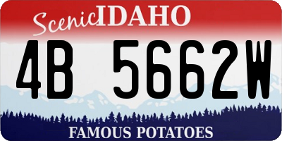 ID license plate 4B5662W