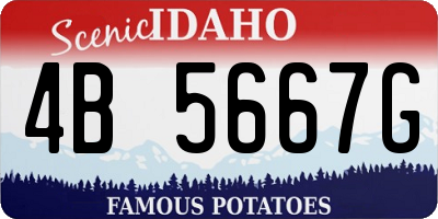 ID license plate 4B5667G