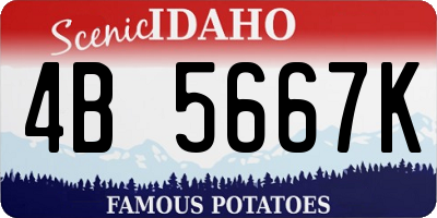 ID license plate 4B5667K