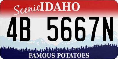ID license plate 4B5667N