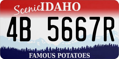 ID license plate 4B5667R